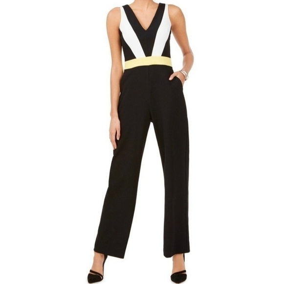 VINCE Camuto Color Block Sleeveless Jumpsuit - Picture 1 of 7